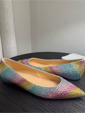 Christian Louboutin Strass Swarovski Rainbow Ballerina Flats 36.5